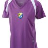  James & Nicholson Ladies' Running-T (paars/wit) Thumbnail