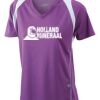  James & Nicholson Ladies' Running-T (paars/wit) Thumbnail