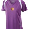  James & Nicholson Ladies' Running-T (paars/wit) Thumbnail
